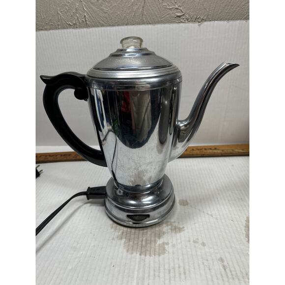 Wear Ever 3039 Aluminum Percolator Coffee Maker With Cord Art Deco Works Tested - Picture 2 of 6